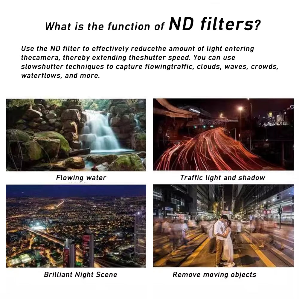 52Mm/67Mm Lens Filter Adjustable Light Reduction Variable ND Filter Iphone Dslrs Smartphones Tiktok Photography Accessories